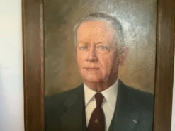 Grand tableau portrait d’homme huile sur toile signé