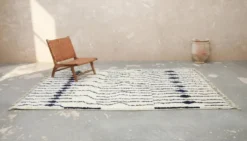 Grand tapis Beni Ouarain 310×210 cm – Ivoire & violet foncé, GO-937