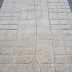 Grand tapis bérbere en laine pure traditionnelle artisanale taille 3/4 m