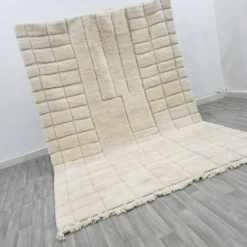 Grand tapis bérbere en laine pure traditionnelle artisanale taille 3/4 m
