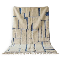 Grand tapis bérbere en laine pure tissè main traditionnelle taille 3/4 m