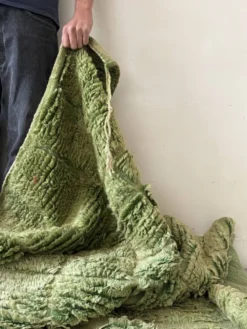 grand tapis mrirt berbere ancien vert / beige, 2m90 x 1m95