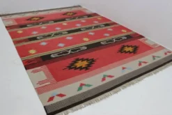 Grand tapis ou kilim indien, années 1970