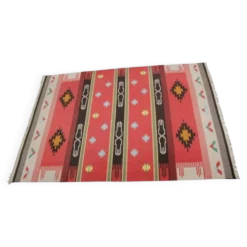 Grand tapis ou kilim indien, années 1970