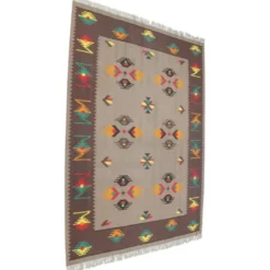 Grand tapis ou kilim indien de style, années 1960