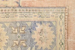 Grand Tapis Oushak Vintage, Laine Fait Main, Pêche et Bleu, 194x267 Cm