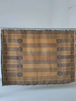 Grand tapis rya scandinave en laine brune | Suède | Années 1960