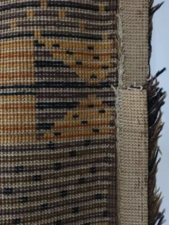 Grand tapis rya scandinave en laine brune | Suède | Années 1960