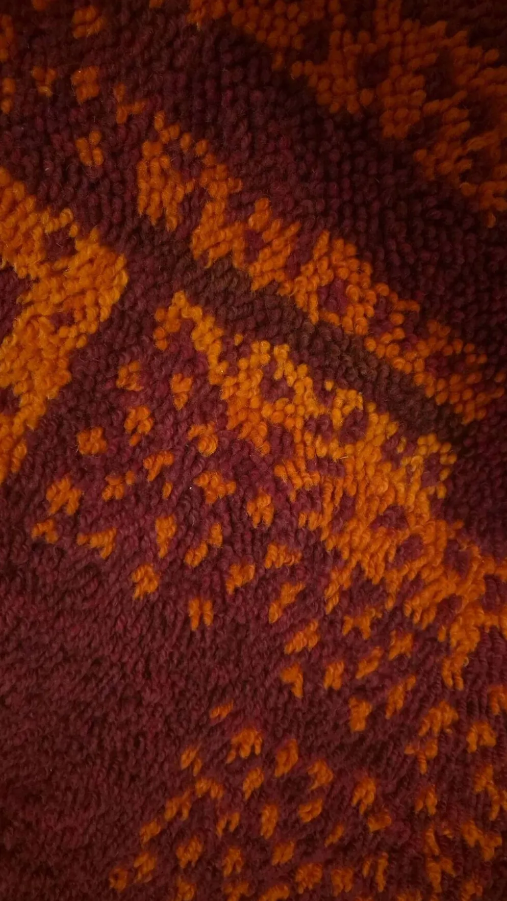Grand tapis vintage France Tapis années 70 – 100 % pure laine – 200 × 300
