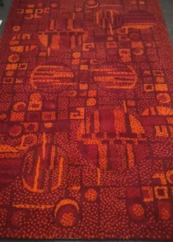 Grand tapis vintage France Tapis années 70 – 100 % pure laine – 200 × 300