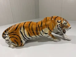 Grand tigre en céramique italienne des années 1970