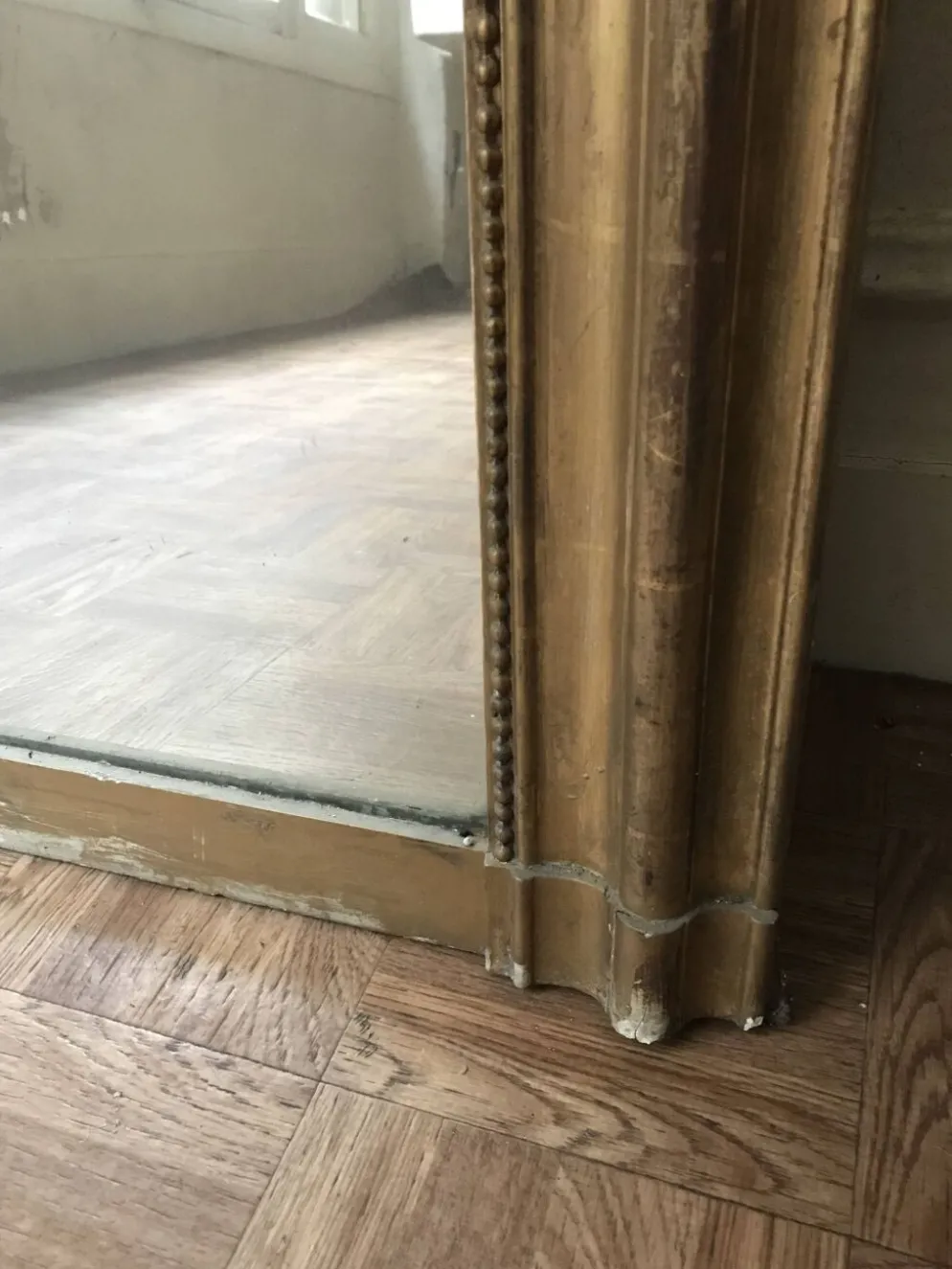 Grand trumeau louis-philippe en bois dore