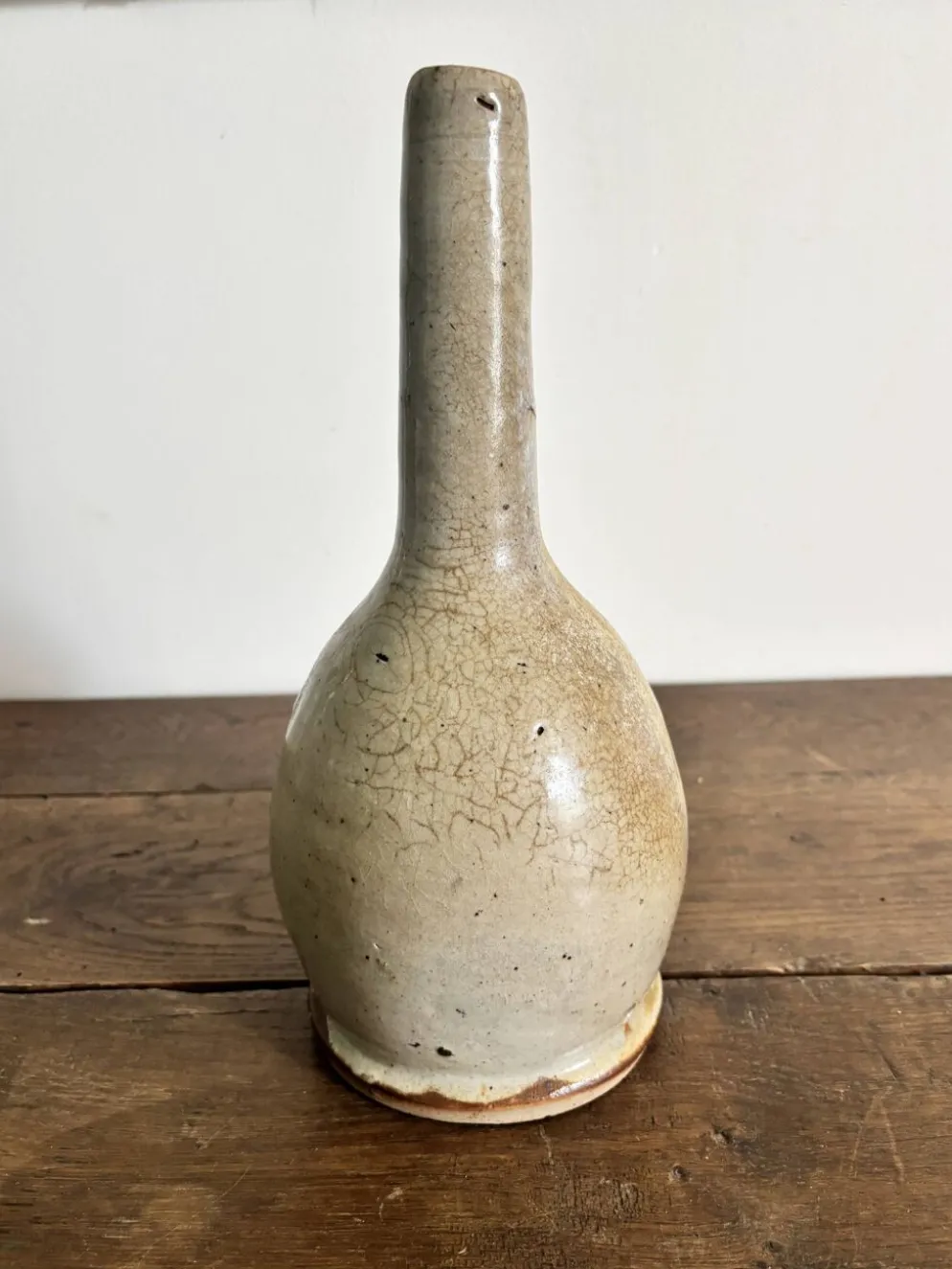 Grand vase soliflore en grès vintage