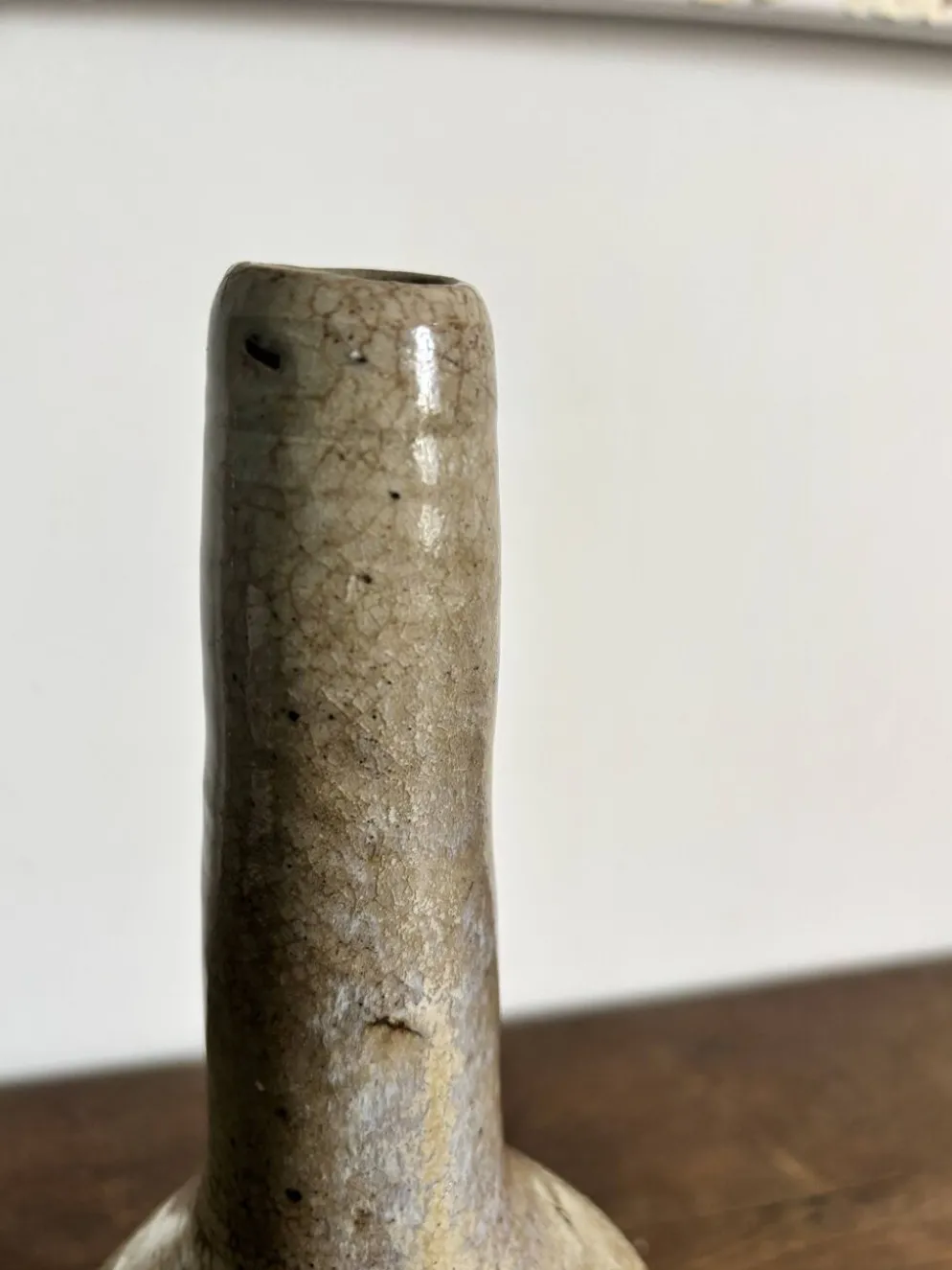 Grand vase soliflore en grès vintage