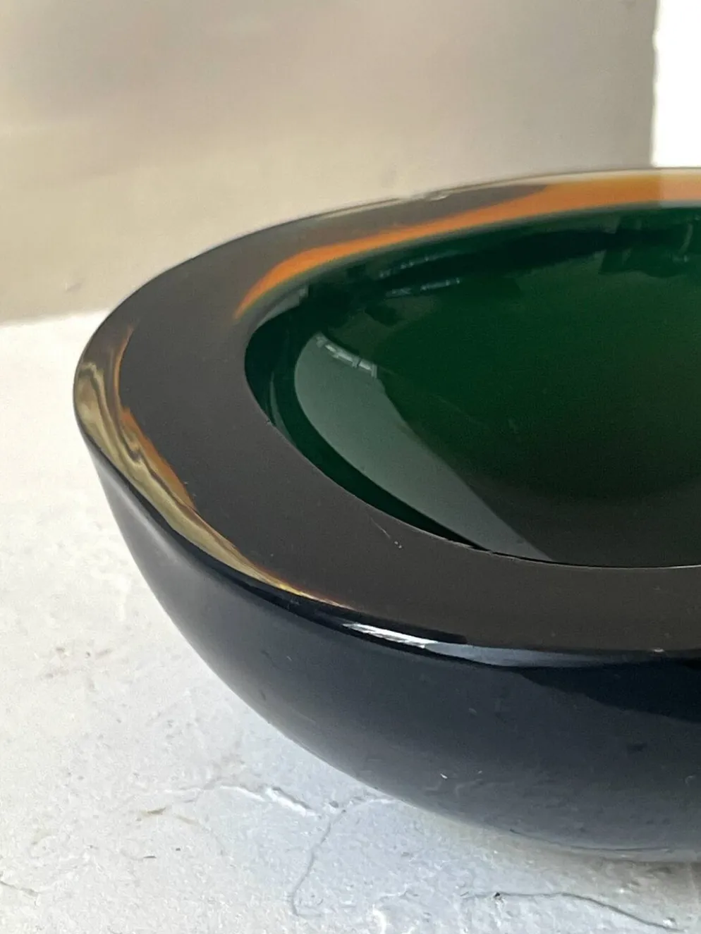 Grand vide poche / cendrier design en verre de Murano, Italie 1970
