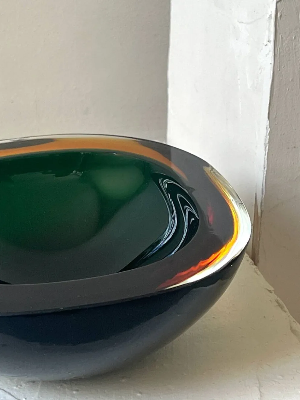 Grand vide poche / cendrier design en verre de Murano, Italie 1970