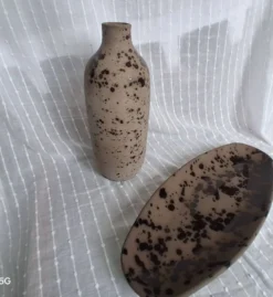 Grand vide-poche et vase en céramique Aztec-Chehoma.