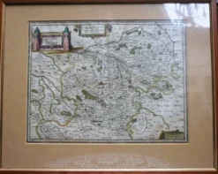 Gravure - ancienne carte. Pays-Bas, XVIIIe siècle.