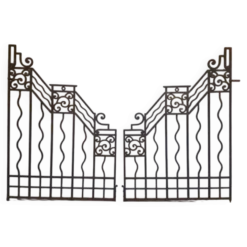 Grilles portail portes anciennes fer forgé XX° Art Déco