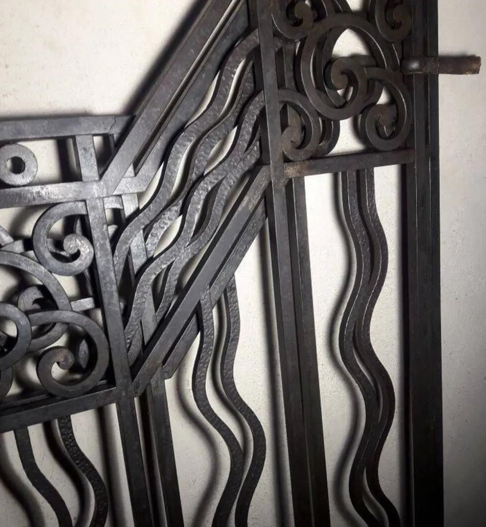 Grilles portail portes anciennes fer forgé XX° Art Déco
