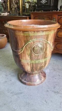 Gros pot de fleurs en terre cuite vernissee boisset anduze 2002