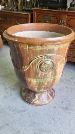Gros pot de fleurs en terre cuite vernissee boisset anduze 2002