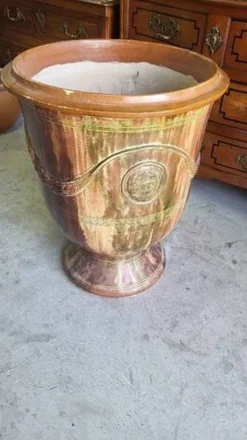 Gros pot de fleurs en terre cuite vernissee boisset anduze 2002