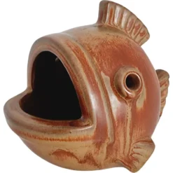 Gunnar Nylund, sculpture/vase/bol en céramique en forme de poisson, scandinave moderne
