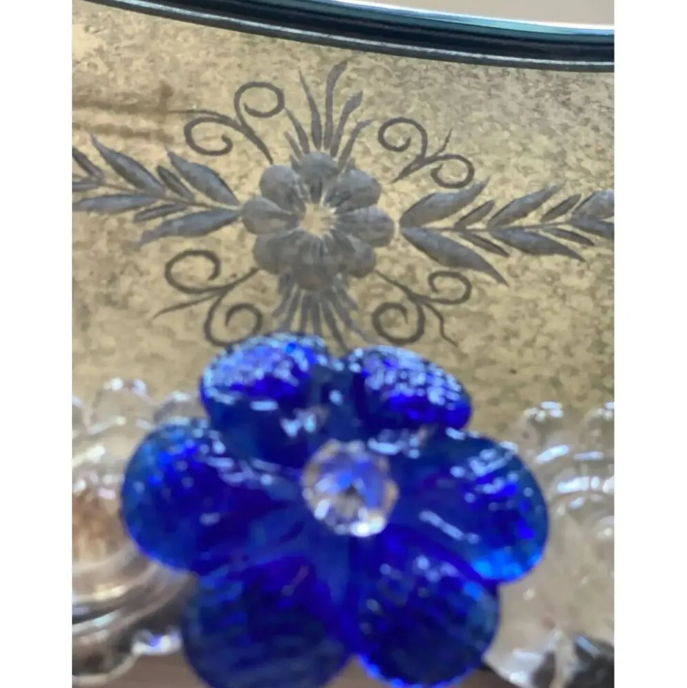 Hand-Carved Venetian Oval Mirror in Murano Glass Style, Early 21st Century