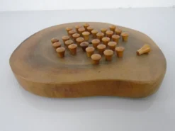 Handcrafted Wooden Solitaire Game, Germany, 1970s