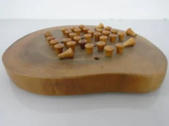 Handcrafted Wooden Solitaire Game, Germany, 1970s