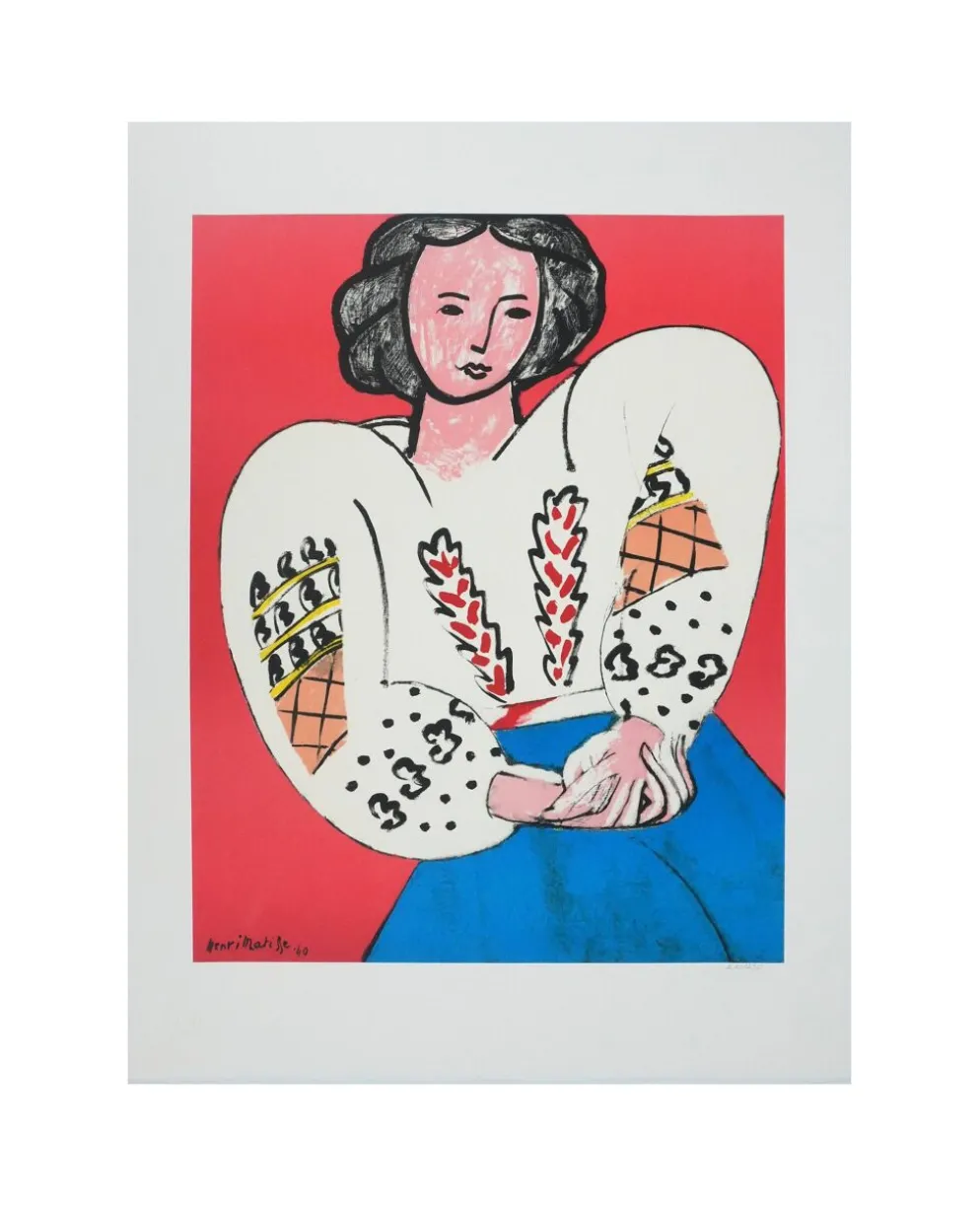 Henri matisse : la blouse roumaine, lithographie signée