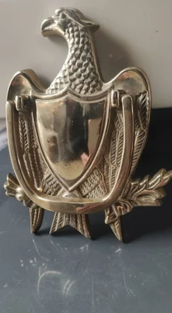 Heurtoir de Porte/Aigle royal Américain. En laiton massif. Dim 15 x 10