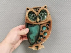 Hibou, plaque murale en céramique, Laholm, Suède, années 1970