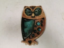 Hibou, plaque murale en céramique, Laholm, Suède, années 1970