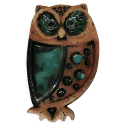 Hibou, plaque murale en céramique, Laholm, Suède, années 1970