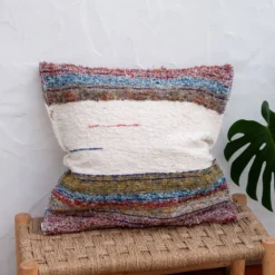 Housse de cousin artisanale tissé main en coton recyclé