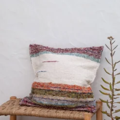 Housse de cousin artisanale tissé main en coton recyclé
