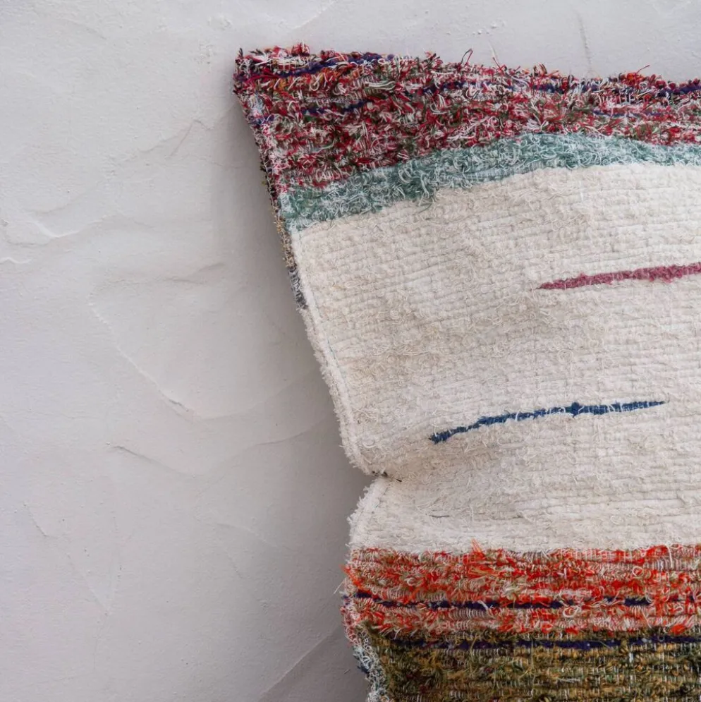 Housse de cousin artisanale tissé main en coton recyclé