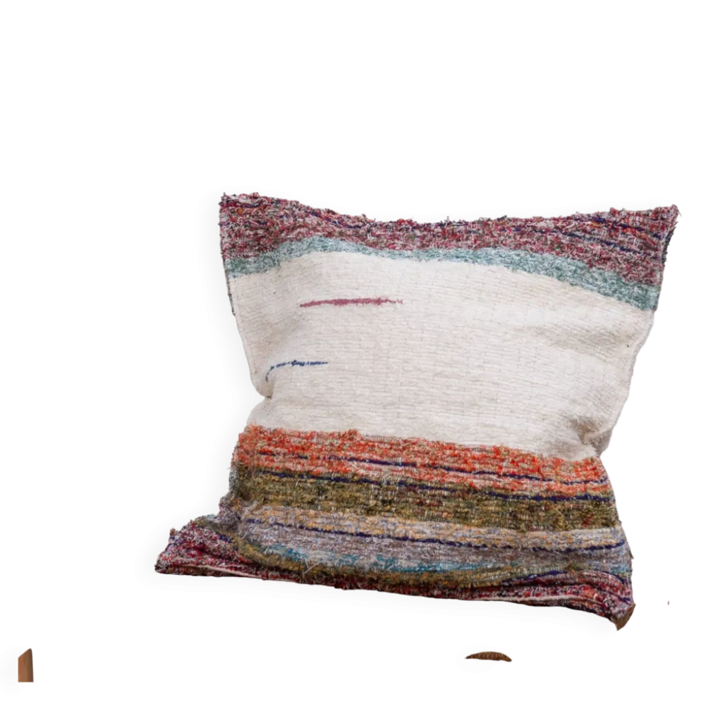 Housse de cousin artisanale tissé main en coton recyclé