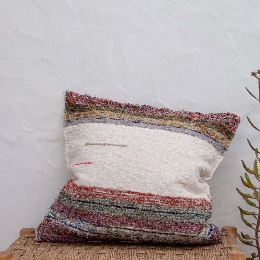 Housse de cousin artisanale tissé main en coton recyclé