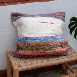 Housse de cousin artisanale tissé main en coton recyclé