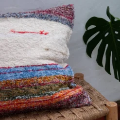Housse de cousin artisanale tissé main en coton recyclé