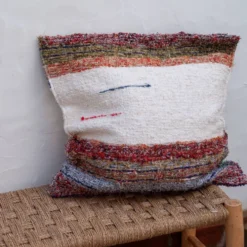 Housse de cousin artisanale tissé main en coton recyclé