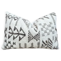 Housse de coussin artisanale en laine berbère : Coussin Kilim marocain