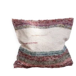 Housse de coussin artisanale en coton recyclé tissé main