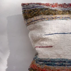 Housse de coussin artisanale en coton recyclé tissé main