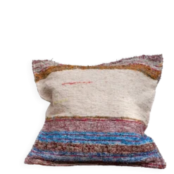 Housse de coussin artisanale en coton recyclé tissé main