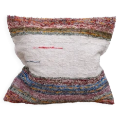 Housse de coussin artisanale en coton recyclé tissé main
