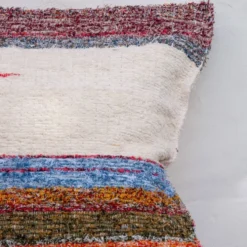 Housse de coussin artisanale en coton recyclé tissé main